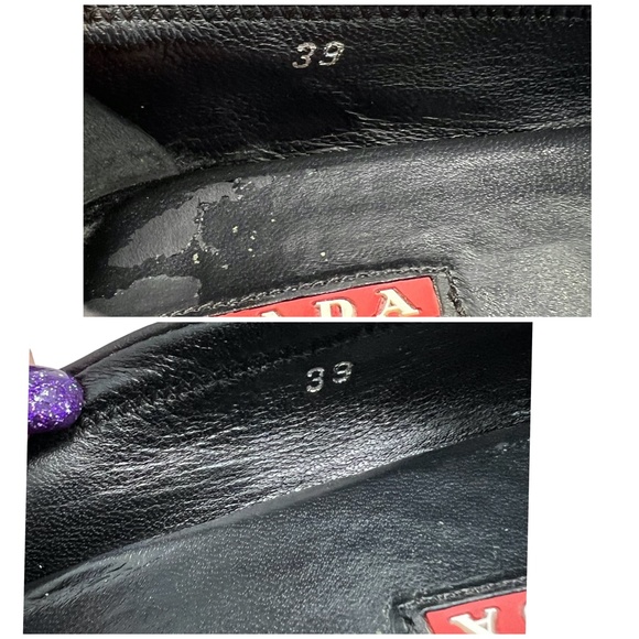 PRADA BLACK NAPPA SPORT B CALZATURE DONNA ELASTIC TOP CONE HEEL ROUND TOE PUMPS - Picture 13 of 15